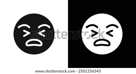 Exhausted crying emoji icon Symbol mark in filled style