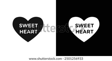 Sweet heart icon Symbol mark in filled style