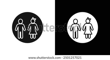 boy girl Kids Icon Symbol mark in filled style