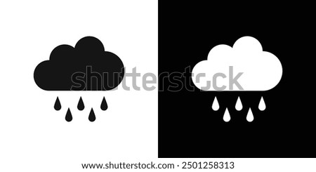 rain and cloud icon Symbol mark in filled style