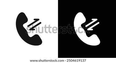 incoming outgoing calls icon Symbol mark in filled style