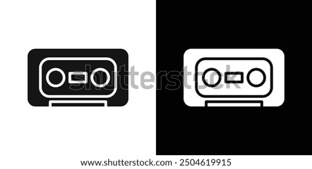 Cassette tape icon Symbol mark in filled style