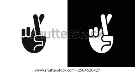 Crossed fingers icon Symbol mark in filled style