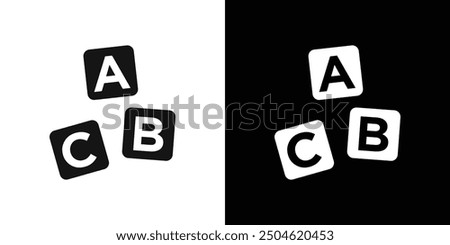 A B C cubes icon Symbol mark in filled style