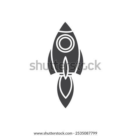 Rocket launch icon Symbol mark in filled style