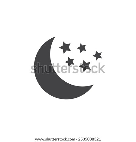 Moon stars icon Symbol mark in filled style