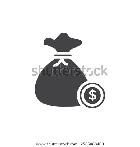 Money bag icon Symbol mark in filled style