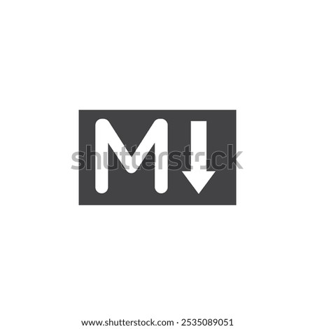 Markdown icon Symbol mark in filled style