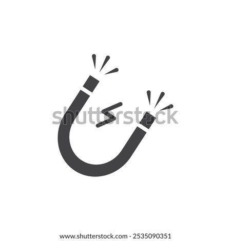 Magnet icon Symbol mark in filled style