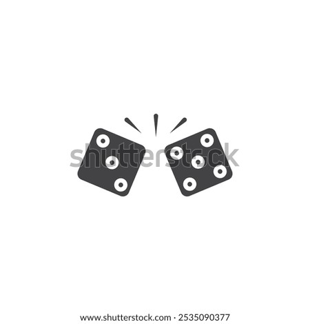 Dice Icon Symbol mark in filled style