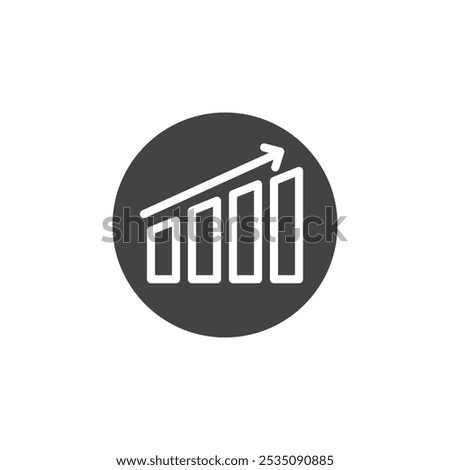 Bar Chart Icon Symbol mark in filled style