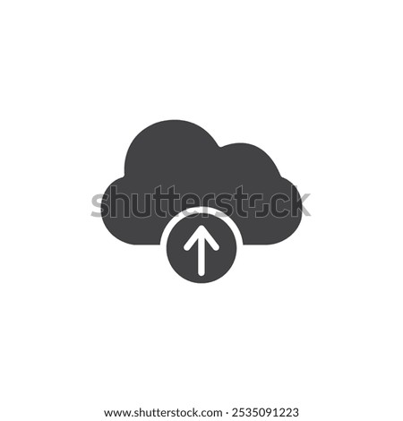 Cloud upload icon Symbol mark in filled style