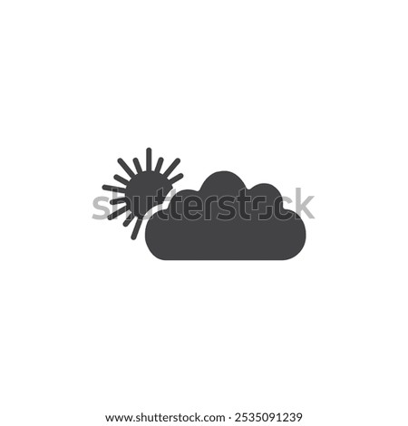 Cloud sun icon Symbol mark in filled style