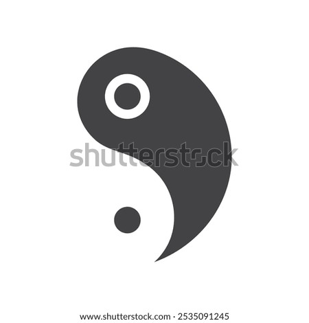 Yin yang icon Symbol mark in filled style