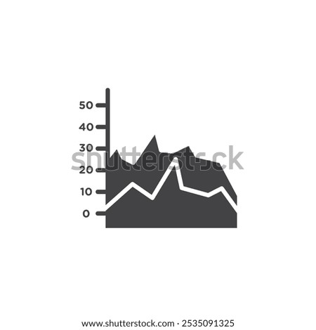 Area Chart Icon Symbol mark in filled style