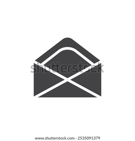 Open envelope icon Symbol mark in filled style