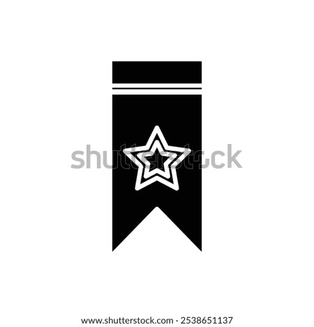 bookmark star icon flat line symbol set.