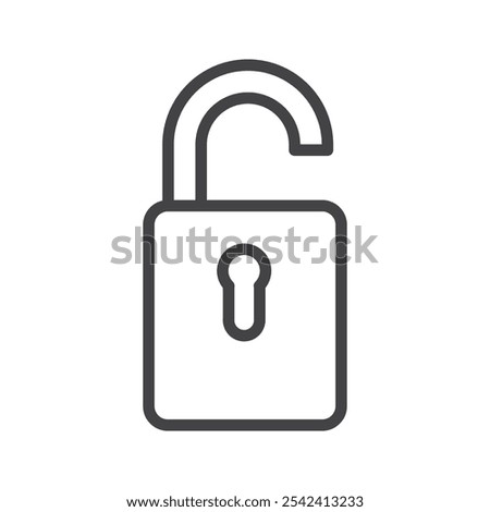 Unlock icon Symbol mark in filled style