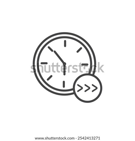 Time forward icon Symbol mark in filled style