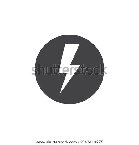 Thunder bolt icon Symbol mark in filled style