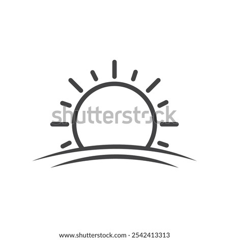 Sunrise icon Symbol mark in filled style