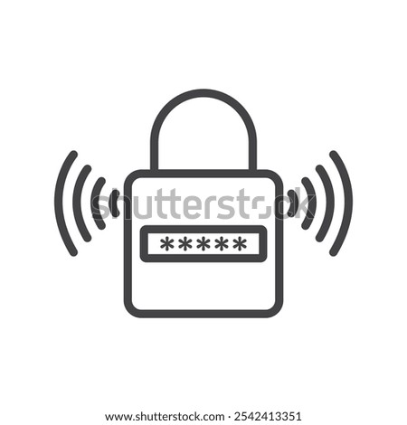 Smart lock icon Symbol mark in filled style