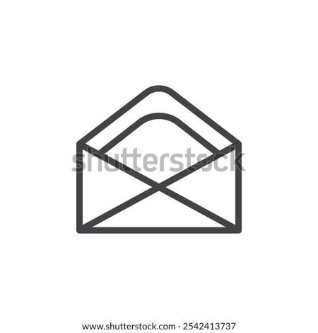 Open envelope icon Symbol mark in filled style