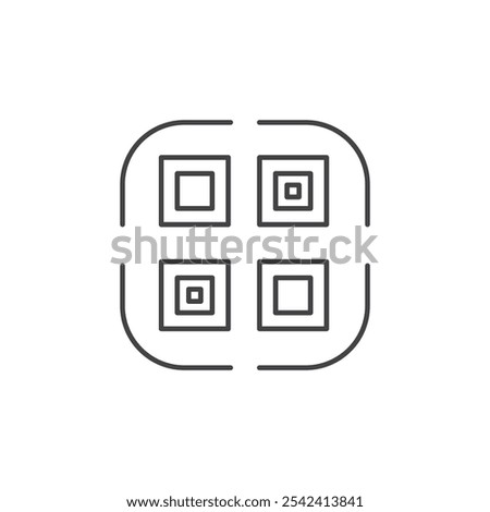 QR code icon Symbol mark in filled style