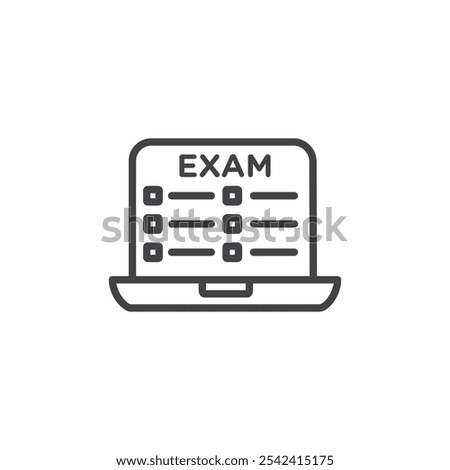 Online exam test icon Symbol mark in filled style