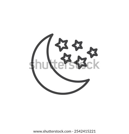 Moon stars icon Symbol mark in filled style