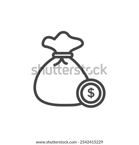 Money bag icon Symbol mark in filled style