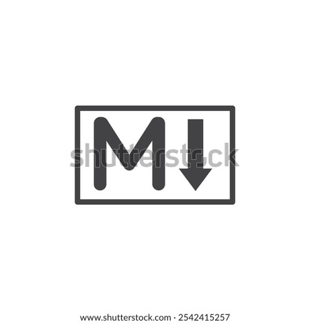 Markdown icon Symbol mark in filled style