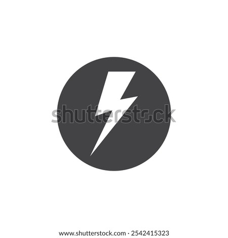 Lightning icon Symbol mark in filled style