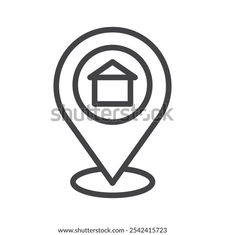 Home location icon Symbol mark in filled style