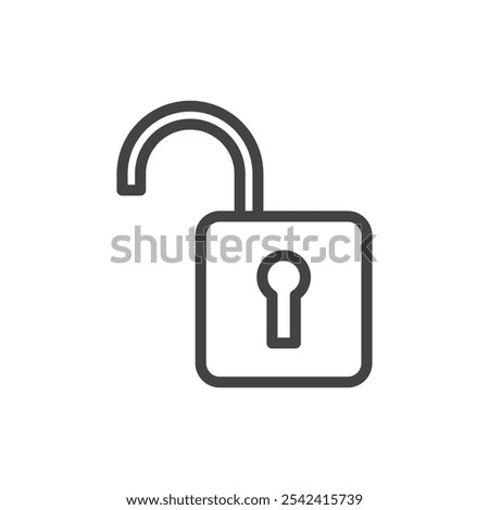 Unlock icon Symbol mark in filled style