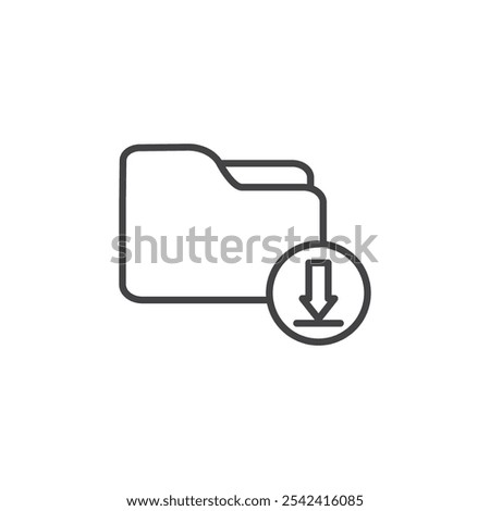 Folder download icon Symbol mark in filled style