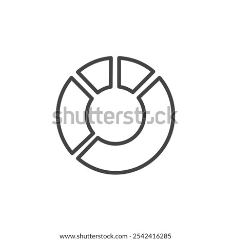 Donut chart icon Symbol mark in filled style