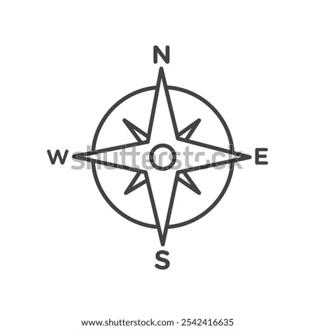 Compass Icon Symbol mark in filled style