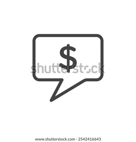 Comment dollar icon Symbol mark in filled style