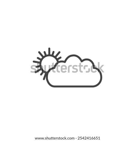 Cloud sun icon Symbol mark in filled style