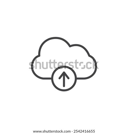 Cloud upload icon Symbol mark in filled style