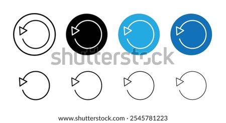 Undo icon flat line symbol set.