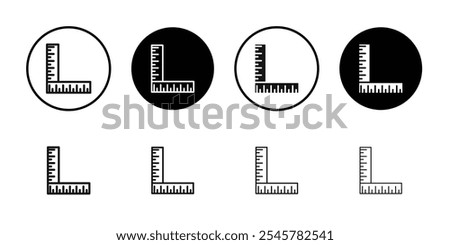 Ruler combined icon flat line symbol set.