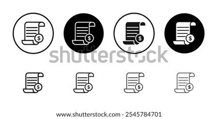 File invoice icon flat line symbol set.