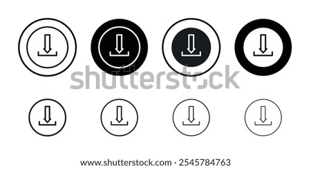 Download icon flat line symbol set.