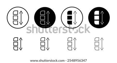 Apps sort icon flat line symbol set.