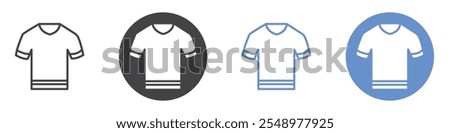 Soccer jersey icon flat line symbol set.