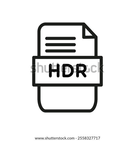 HDR image file extension icon Symbol mark in Outline style