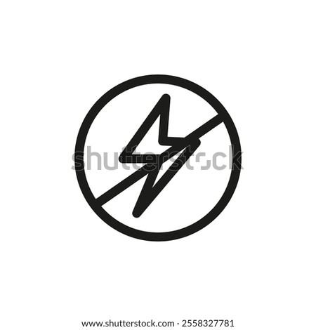 Flash off icon Symbol mark in Outline style