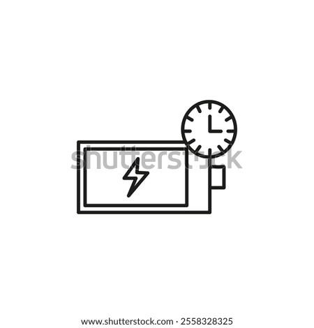 Battery time icon Symbol mark in Outline style